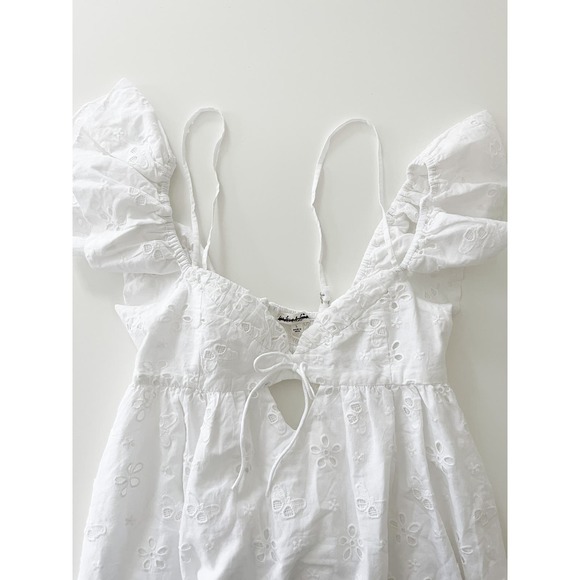NWT‎ For Love & Lemons Weston Mini Dress in White Size Large - Picture 6 of 10